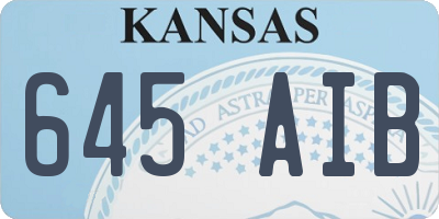 KS license plate 645AIB