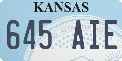 KS license plate 645AIE