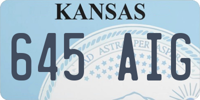 KS license plate 645AIG