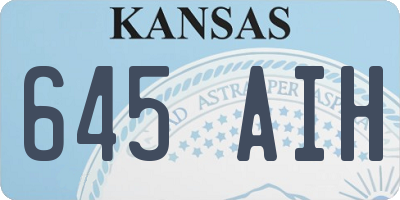 KS license plate 645AIH