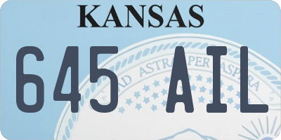 KS license plate 645AIL