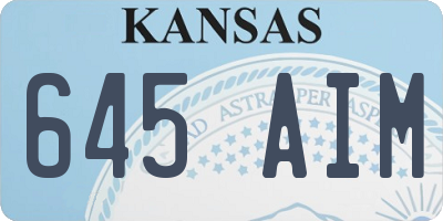 KS license plate 645AIM