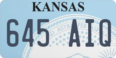KS license plate 645AIQ