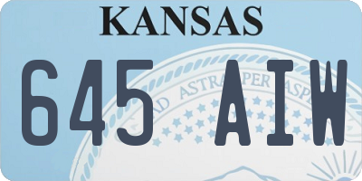 KS license plate 645AIW