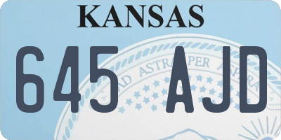 KS license plate 645AJD