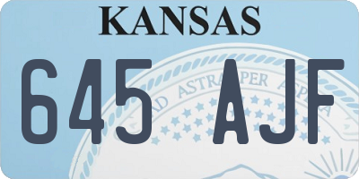 KS license plate 645AJF