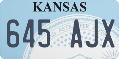 KS license plate 645AJX