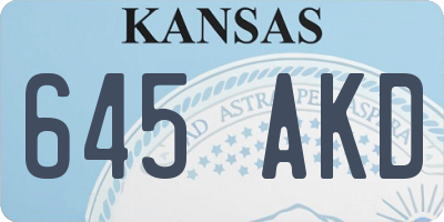 KS license plate 645AKD