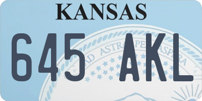 KS license plate 645AKL