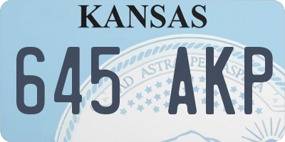 KS license plate 645AKP