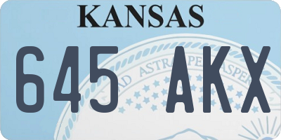KS license plate 645AKX