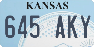 KS license plate 645AKY