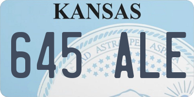 KS license plate 645ALE