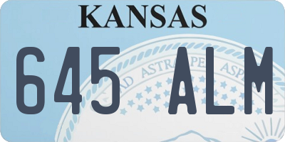 KS license plate 645ALM