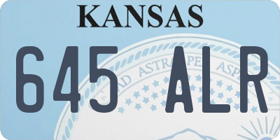 KS license plate 645ALR
