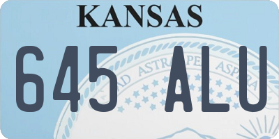 KS license plate 645ALU