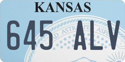 KS license plate 645ALV