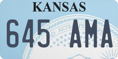 KS license plate 645AMA