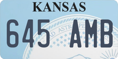 KS license plate 645AMB