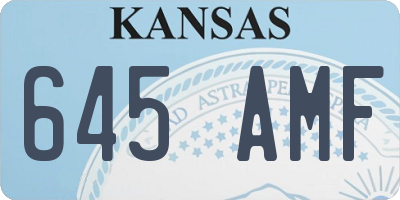 KS license plate 645AMF