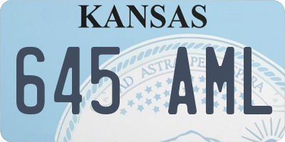 KS license plate 645AML