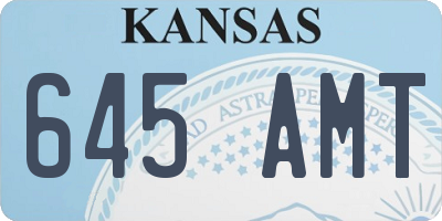 KS license plate 645AMT