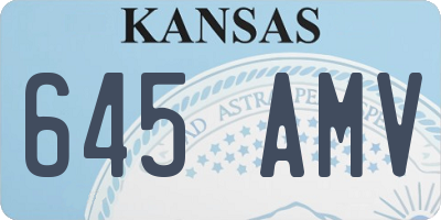 KS license plate 645AMV