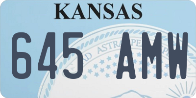 KS license plate 645AMW