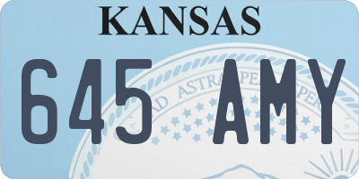 KS license plate 645AMY