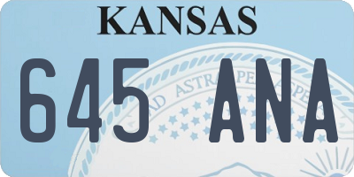 KS license plate 645ANA