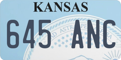 KS license plate 645ANC