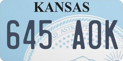 KS license plate 645AOK