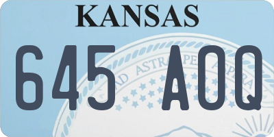 KS license plate 645AOQ