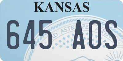 KS license plate 645AOS