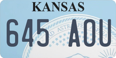 KS license plate 645AOU