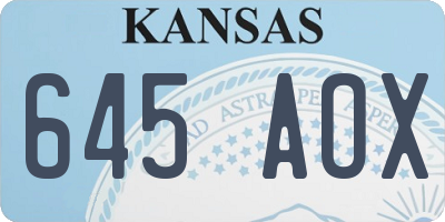 KS license plate 645AOX