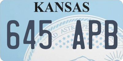 KS license plate 645APB