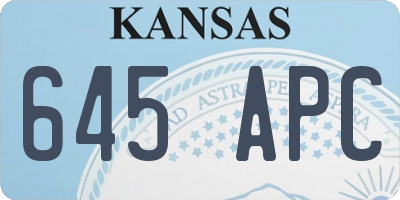 KS license plate 645APC