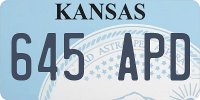 KS license plate 645APD