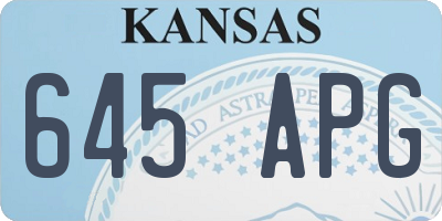 KS license plate 645APG