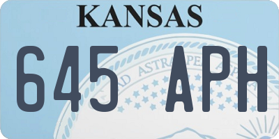 KS license plate 645APH