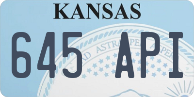 KS license plate 645API