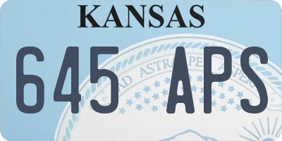 KS license plate 645APS