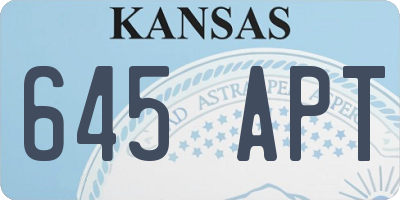 KS license plate 645APT