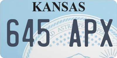 KS license plate 645APX