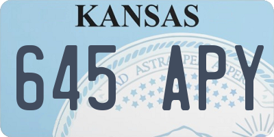 KS license plate 645APY