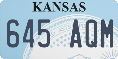 KS license plate 645AQM