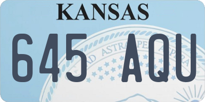 KS license plate 645AQU