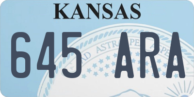 KS license plate 645ARA