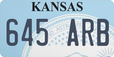 KS license plate 645ARB